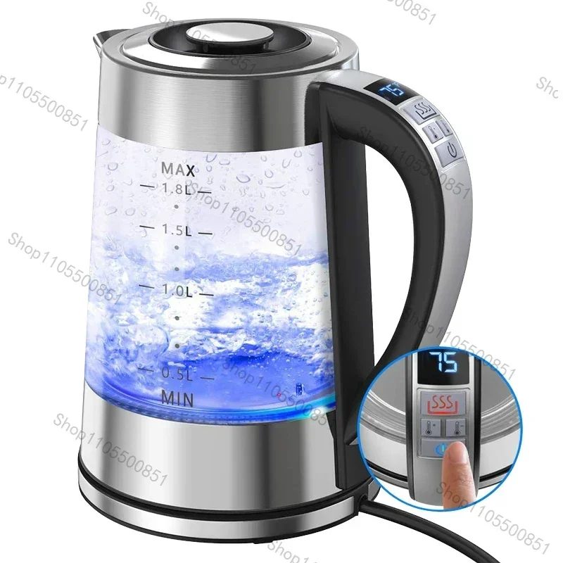 Intelligent temperature-controlled glass electric kettle Household 1.8L large-capacity thermal insulation boiling kettle