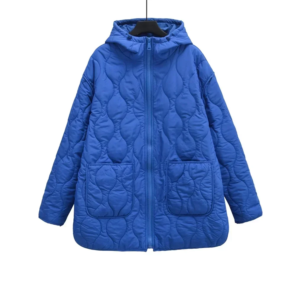 Autumn Winter New Product Women Fashion Casual Coats Versatile Stand Up Collar Hooded Jacket Female Cotton Coat