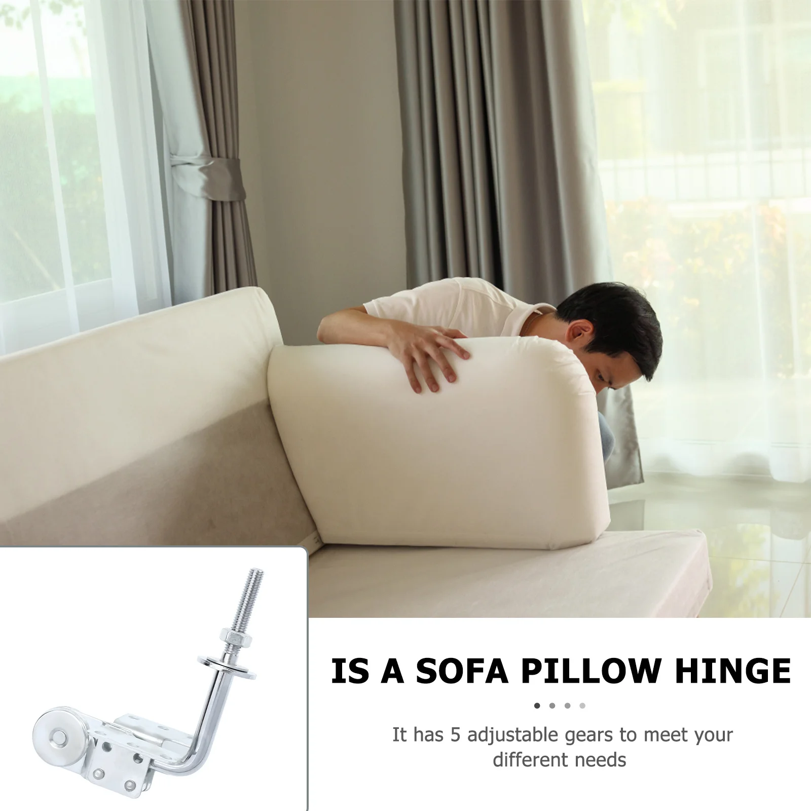 

2pcs Adjustable Sofa Pillow Hinge 5-Gear Durable Replacement For Sofa Bed Chair Furniture Hinge Iron Hardware Accessories