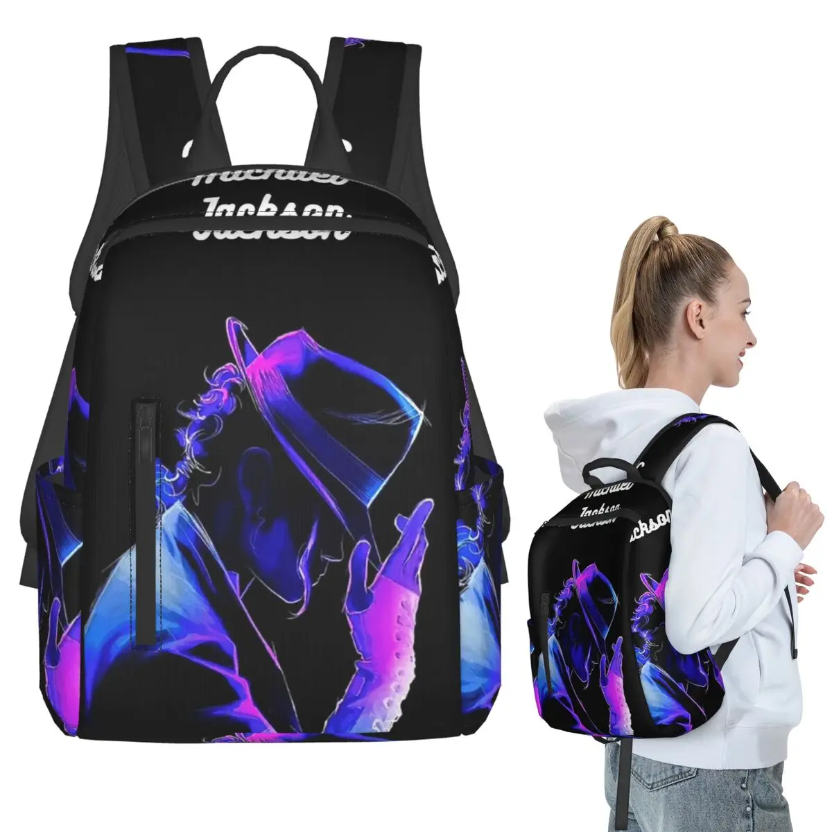 Pop Music Michael J-Jackson (24) Backpack Student BookBag Boys Girls School Bag Laptop Shoulder Bags Men Women