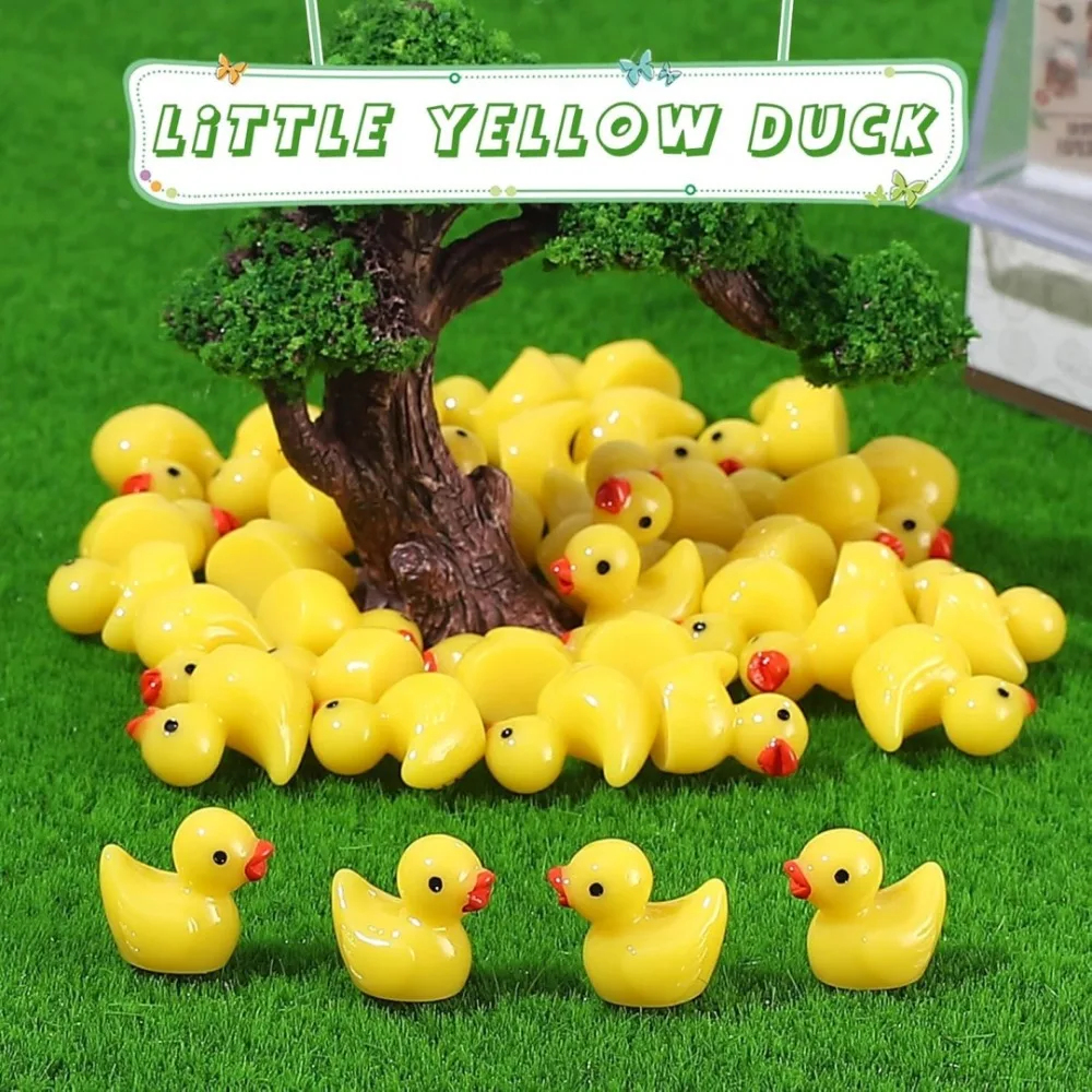 50/30/20pcs Creative Resin Yellow Duck Mini Bulk Ornament for Car Handmade Materials Micro Landscape Ornament Micro Model Props view 3