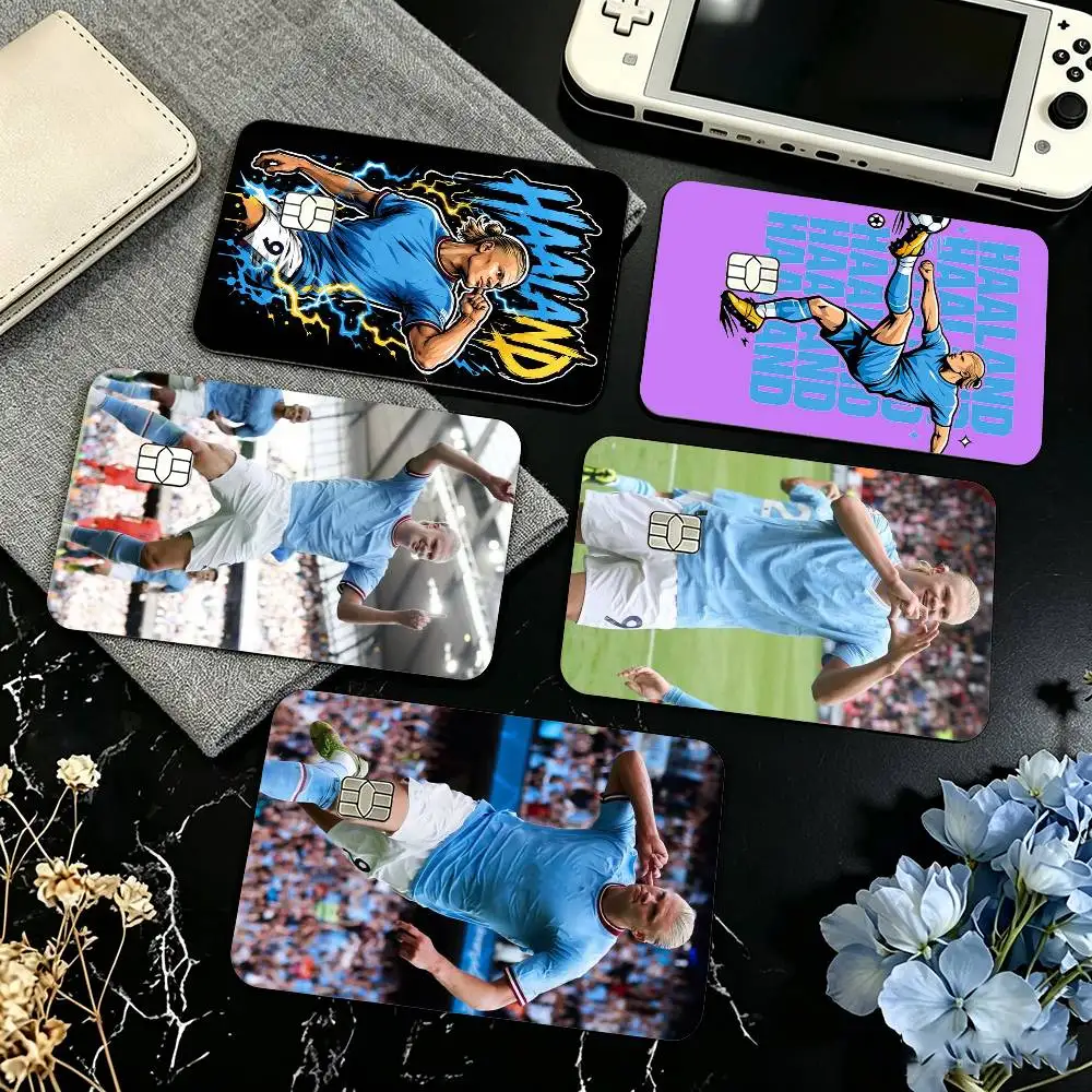 E-Erling Haaland Norway Centre Forward Credit Card HD Stickers Game Card Decal Small Chip Waterproof Sticker Gift