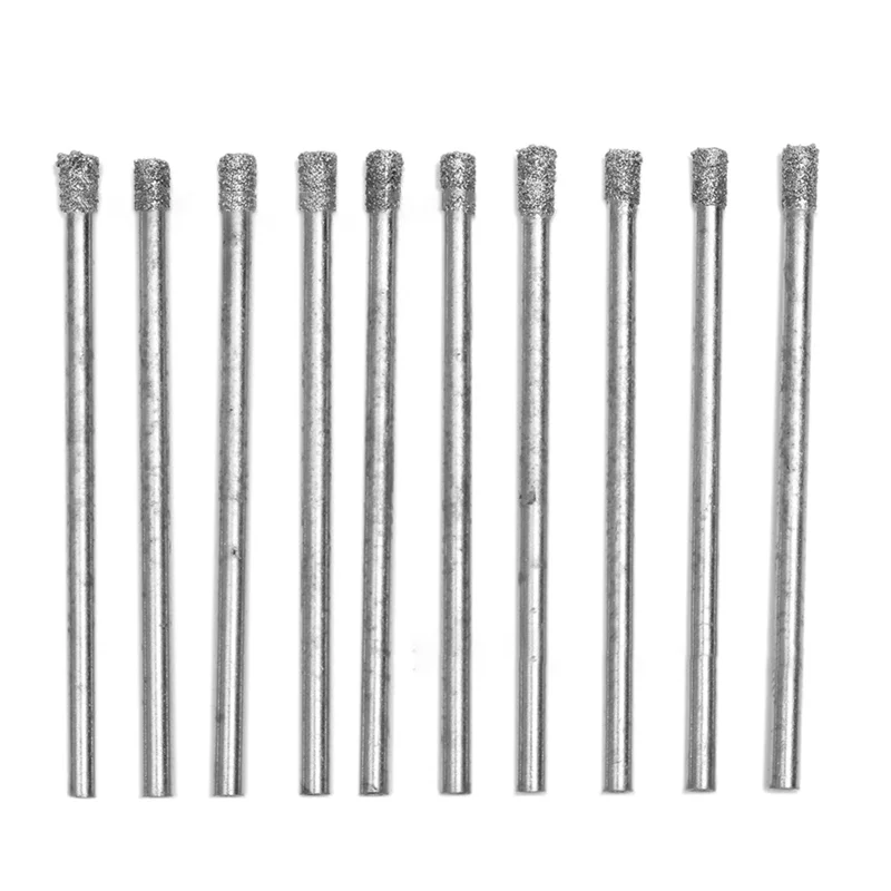 

Set Of 10 - 3Mm Diamond Core Drill Bits, 1/8 Inch Masonry Cutter For Glass, Tile & Marble-A68E