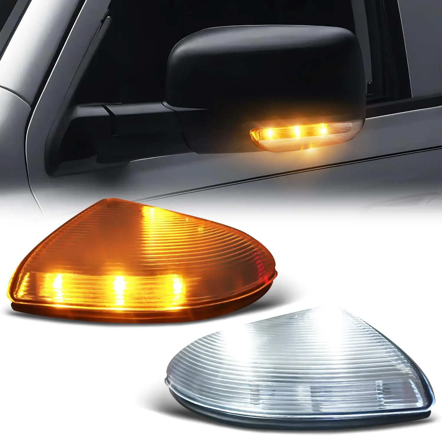 

For Dodge Ram 1500 2500 Front Mirror Turn Signal Puddle Light,Side Marker LED Light Lamp Assembly 2010-2018