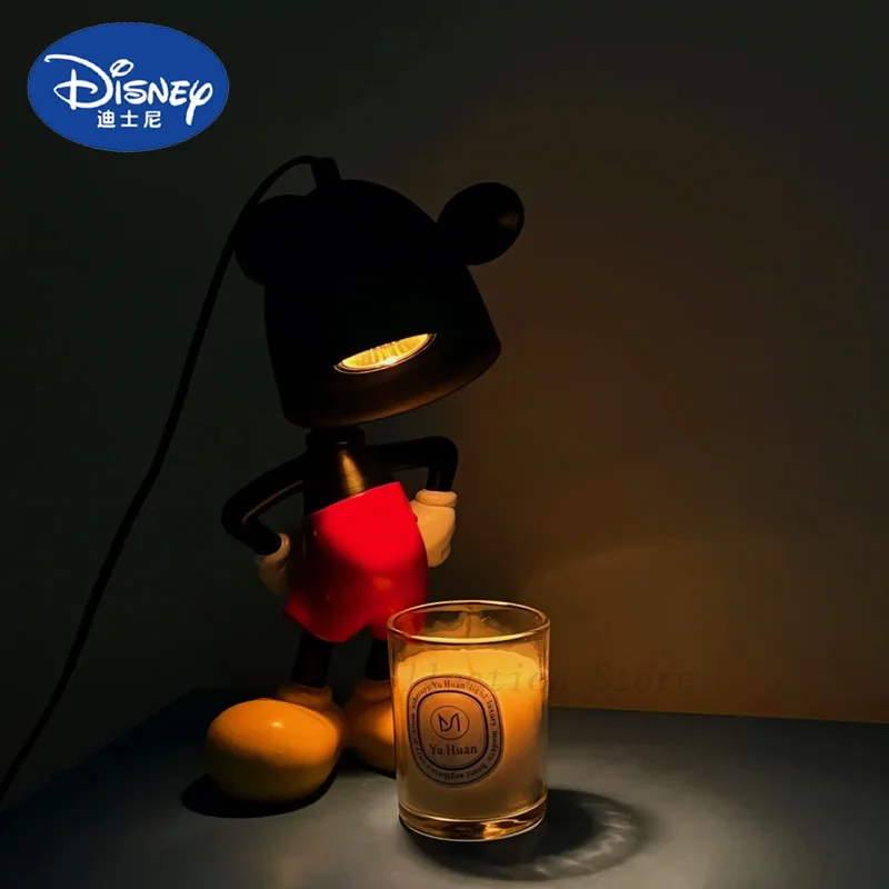 Veilleuse Disney pour décoration de chambre à coucher, lampe de table de style couple, jouets Kawaii, figurines d'action, tureMouse, Minnie Mouse, beurre, cadeau