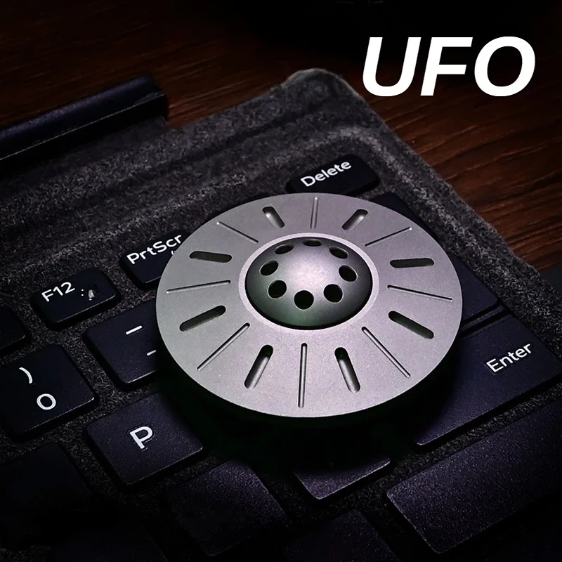 UFO Fidget Spinner Fingertip Gyro Titanium Alloy Decompression Edc Black Technology Stress Reliever Toy