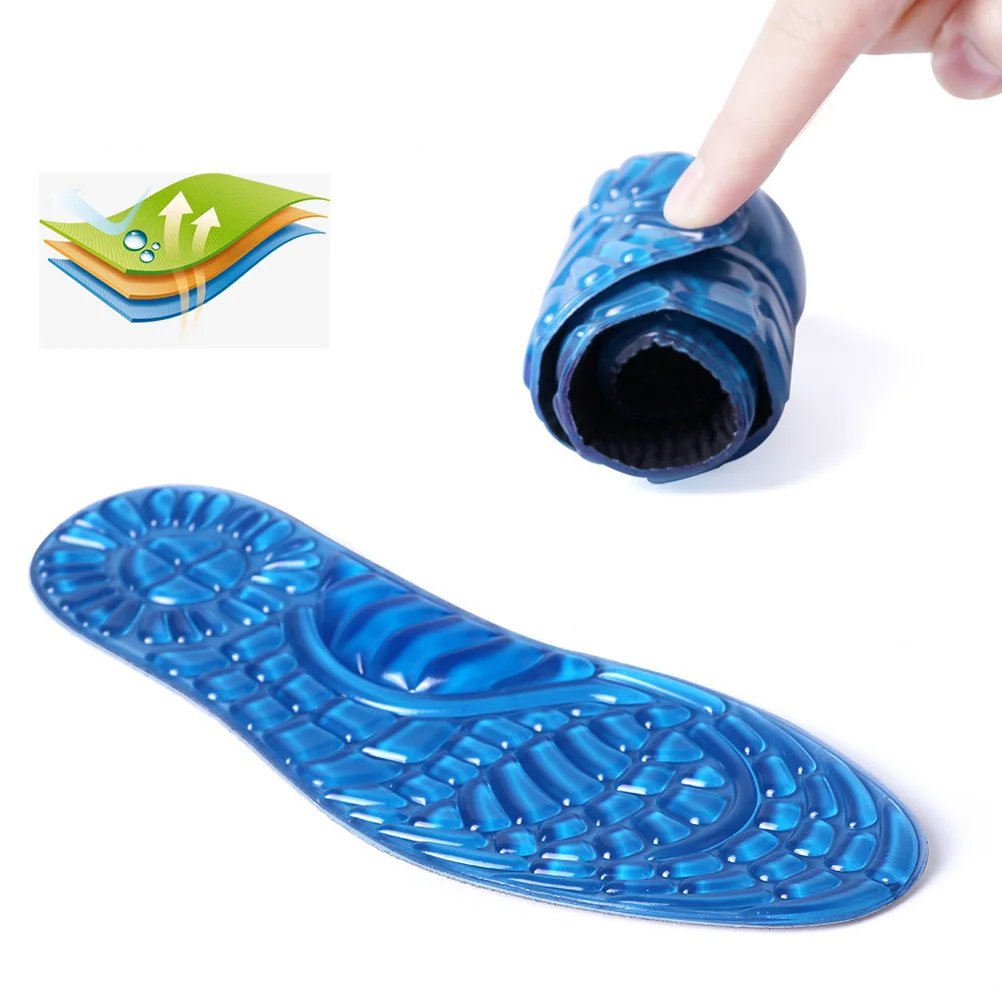 

1 Pair Massage Insoles Silicone Arch Support Shoe Inserts For Men Women Running Walking Hiking Work Sports Size L 40-45