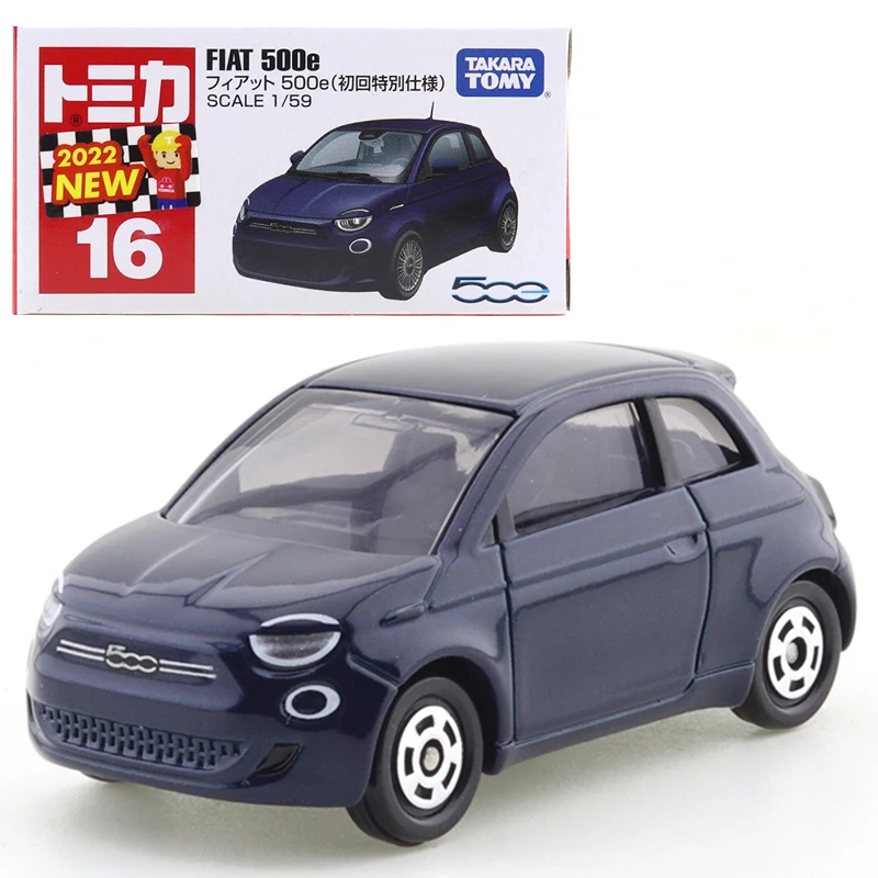 Takara Tomy Tomica No.16 Fiat 500e (First Special Specification) Car 1:64 Car Model Simulation Toy Boy Toy Collection