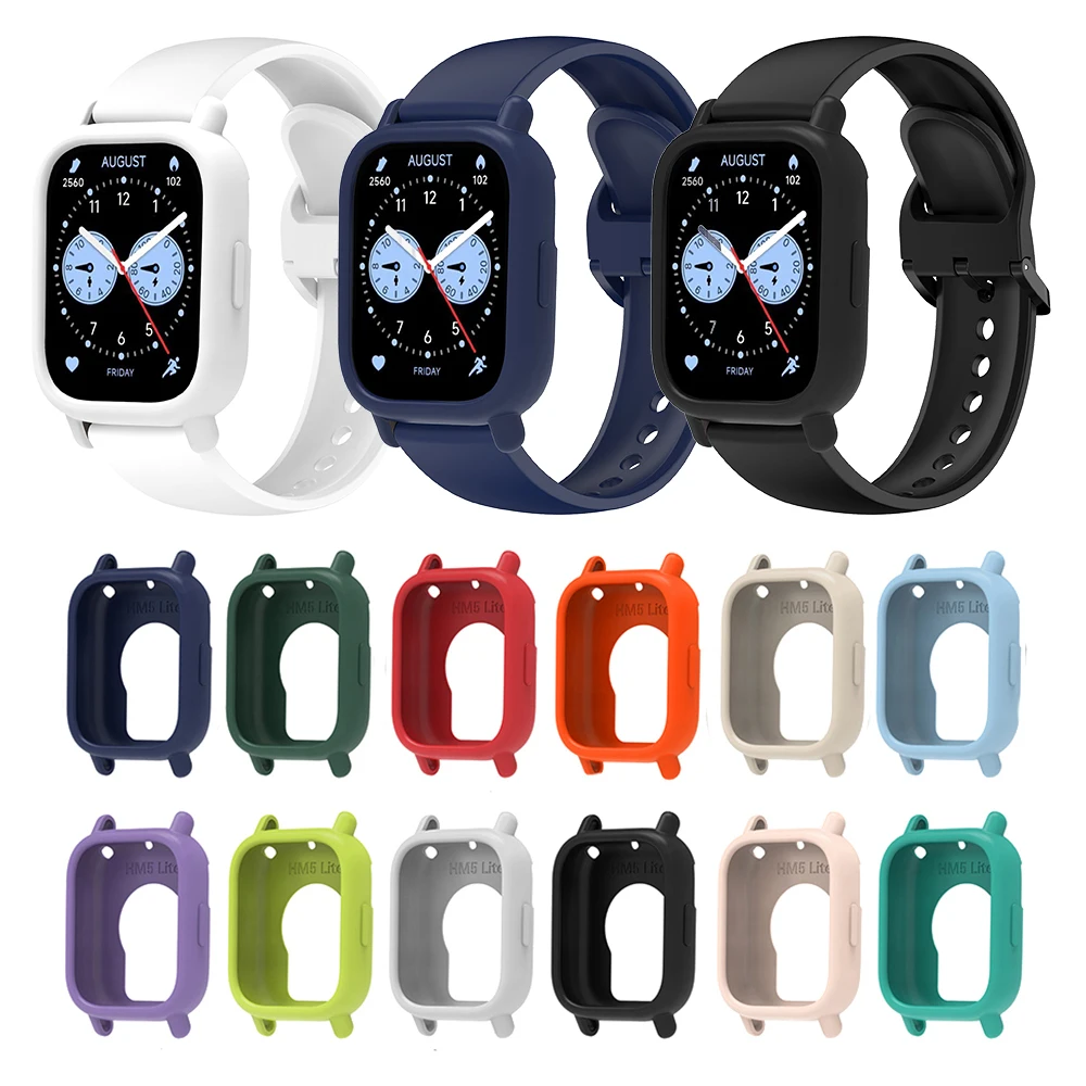 Silicone Strap+Protective Case For Redmi Watch 5 Lite Smart Watch Band