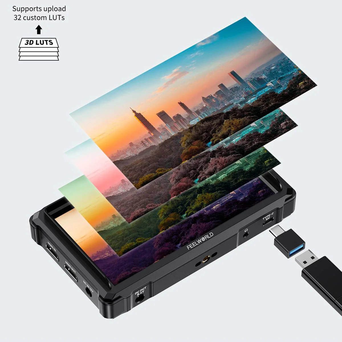 FEELWORLD FW568 PRO On-Camera Monitor 4K 60Hz 6" 1200nit LED HDMI-compatible for DSLR Photography & Filming view 2