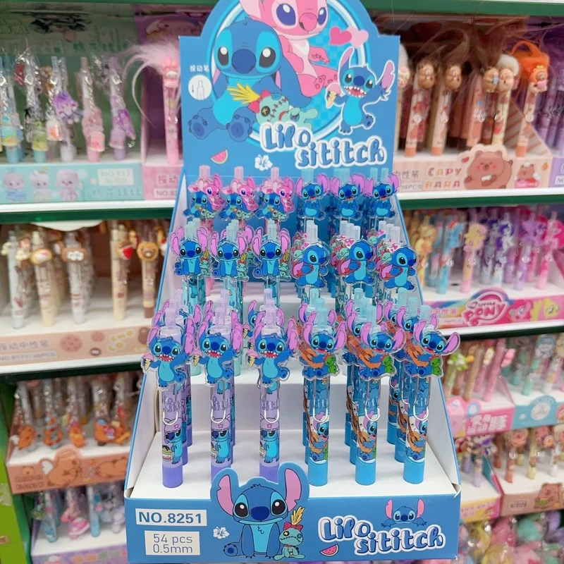 disney stitch imprensa gel canetas estudantes escrevendo canetas papelaria de escritorio canetas neutras atacado 54 pcs 01