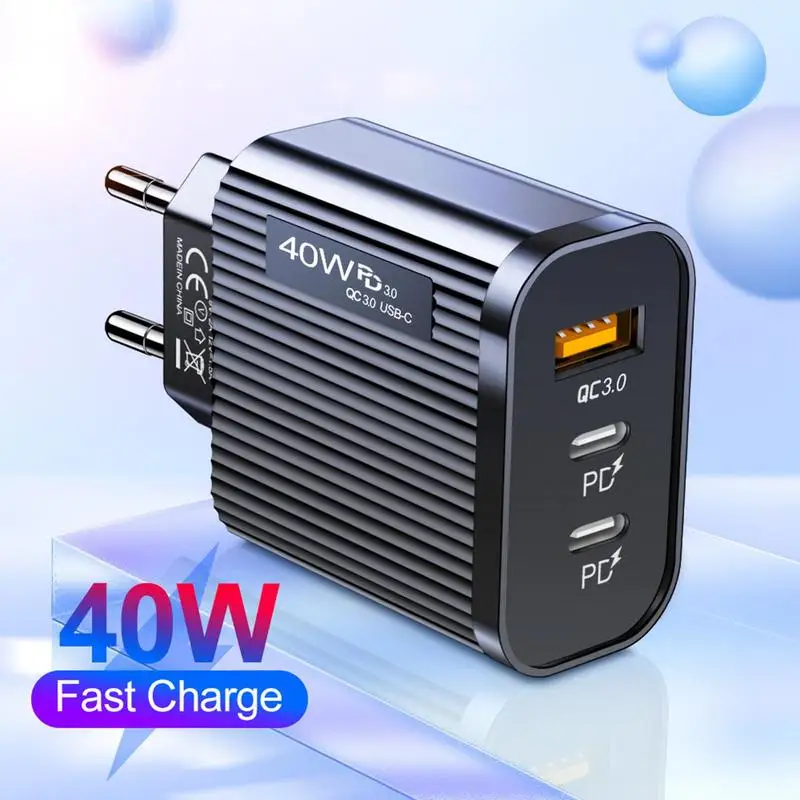 40W USB Dual PD Charging Station Laptop Charger PD USB Charging Station Fast Charging Station Block Laptop Power Adapter