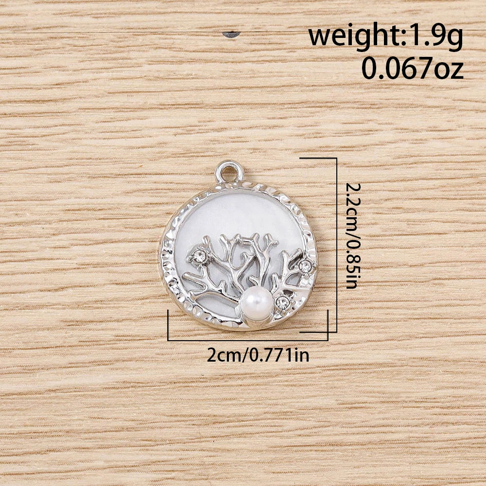 Tusember 5 Stück hübsche, vergoldete Perlen-Korallen-Anhänger für Halsketten, natürliche Muschel-Rundanhänger, DIY-Handarbeit, Strand-Schmuck, Geschenke – Detail 2