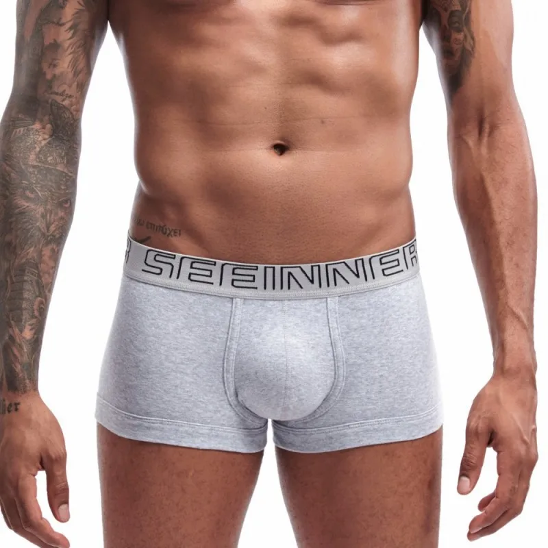 

Men's Boxy Underwear Youth Cotton Comfort Breath Panties Male Low-rise U Convex Pouch Boxer Shorts Sweat Absorption Sports Trunk