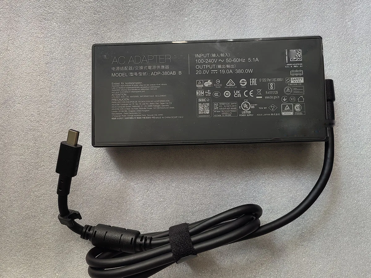 NEW 20V 19A Rectangle Conn 380W AC Adapter 240165-15 ADP-380AB B For ASUS ROG Strix Scar 16 G635LX RTX5090 Gaming Laptop OEM