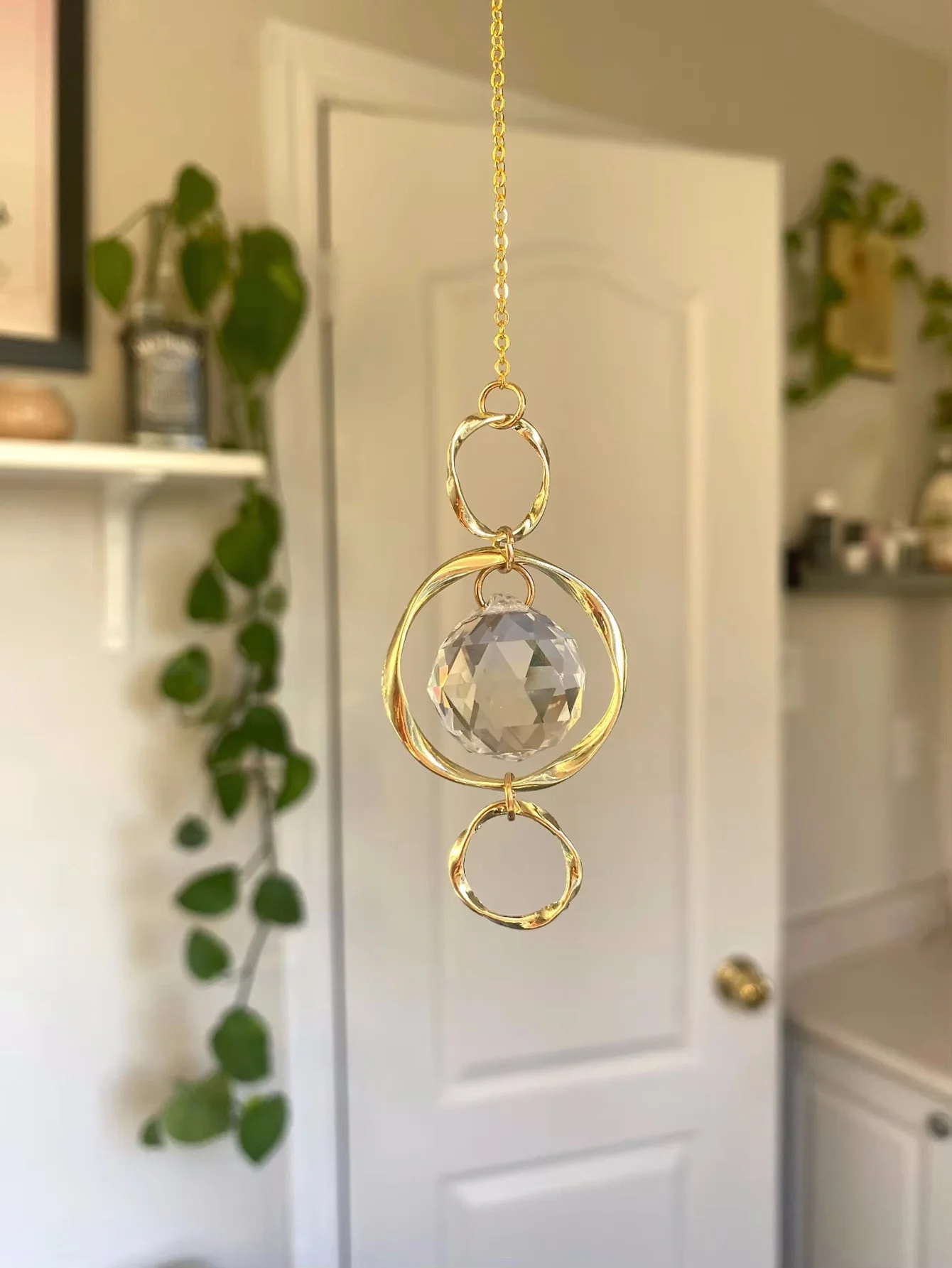 Cristal suncatcher pendurado prisma cristais bola jardim sun catcher janela vitral luz coletor arco-íris fabricante decoração ao ar livre