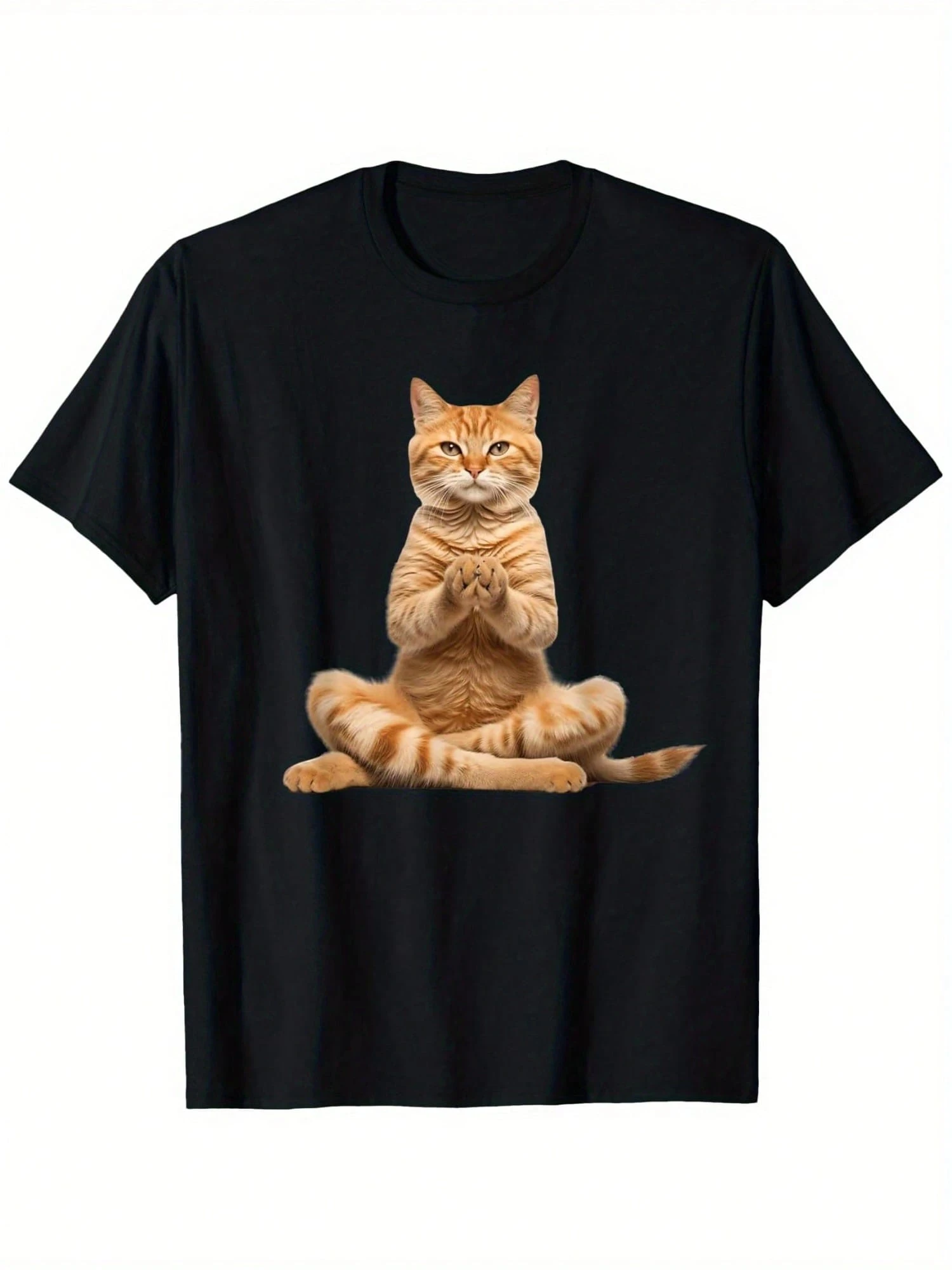 

Cute Cat Santa Christmas Lights Meow Kitty Kitten Xmas T-Shirt For Men Women Kids Print Blend T-Shirt Casual Comfortable Short