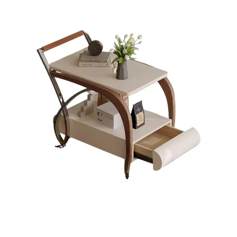 

French cream wind cart sofa edge few movable living room household small apartment Nordic designer small dining car