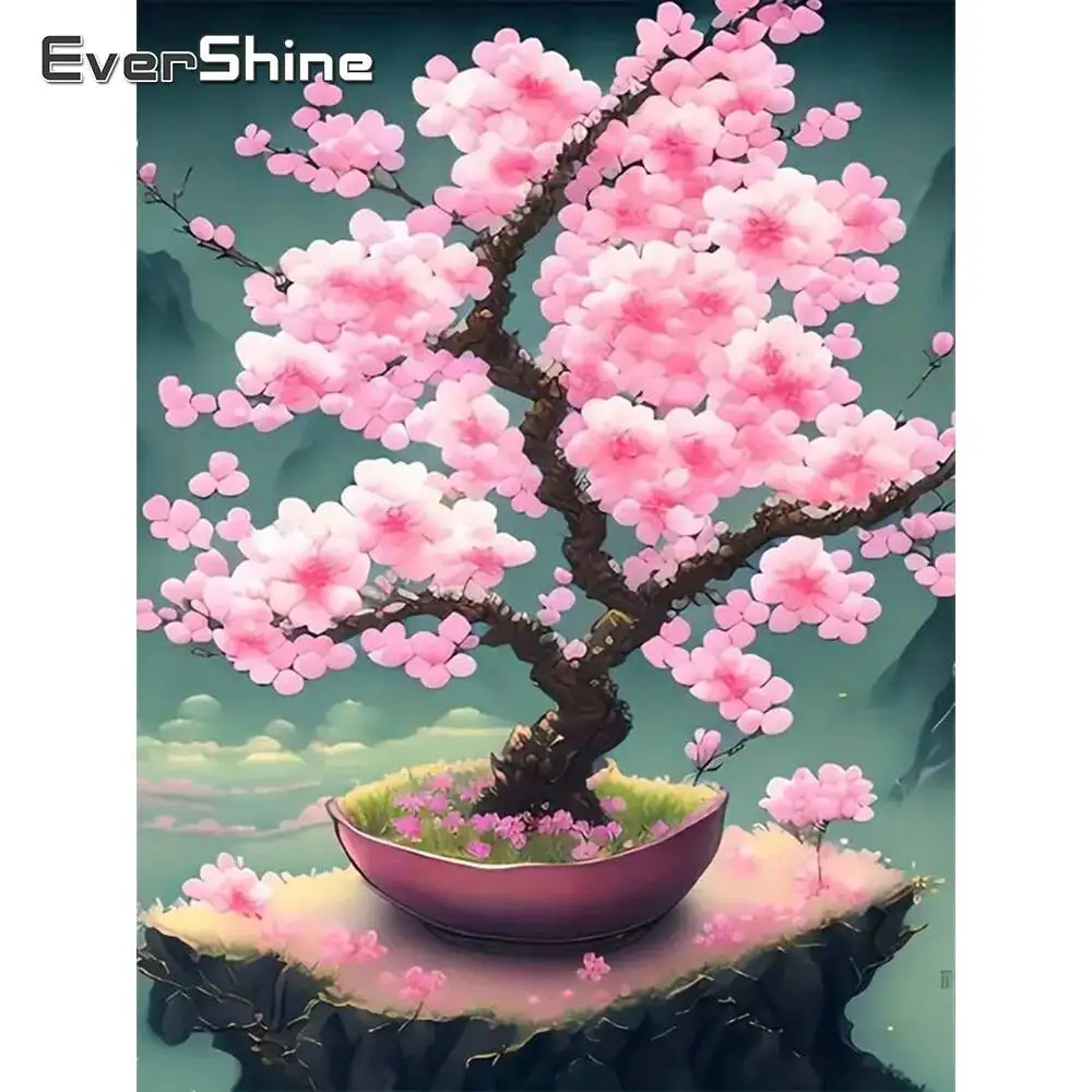Evershine Diamant Malerei Japan Sakura Blume Kreuzstich Diamant Mosaik Baum Stickerei Kit Neue Ankunft Wandkunst