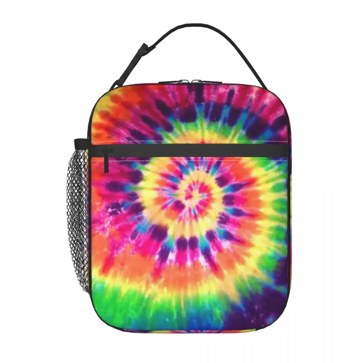 Colorful Tie Dye Insulated Lunch Bag for Women Resuable Thermal Cooler Lunch Tote Kids School Children