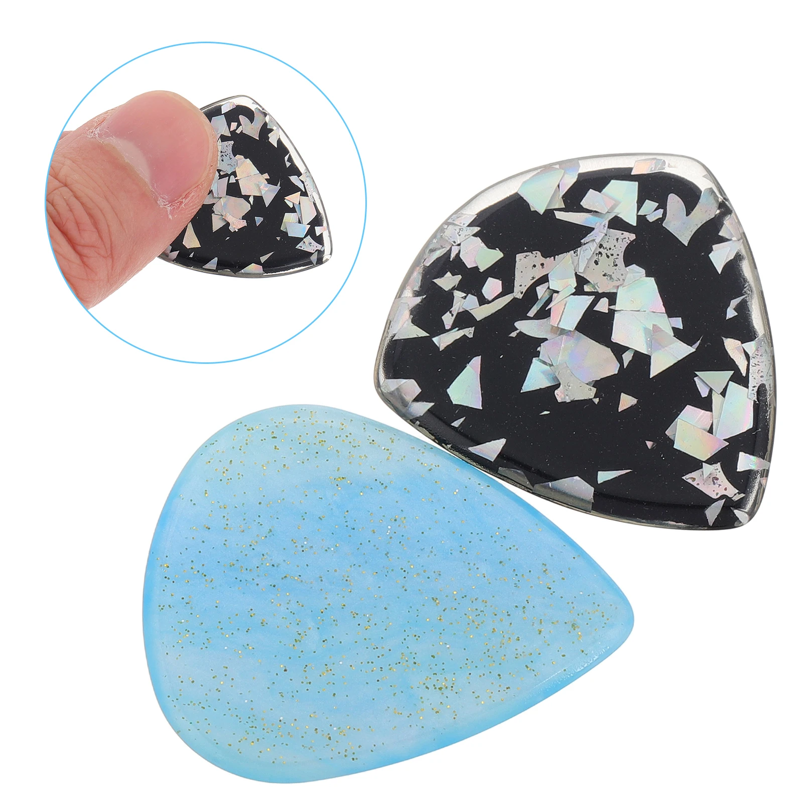 

2 Pcs Thicken Guitar Pick Picks Finger for Acoustic Resin Bass Accessories Funny