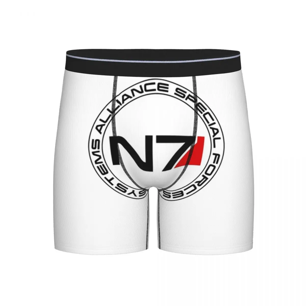 

Long Boxer Underpants Shorts Mass Effect N7 Panties Men's Breathable Underwear for Homme Man Boyfriend Gift