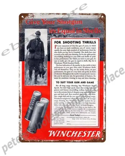 wall decor stores 1937 Super Speed Shotgun Shells Ammo metal tin sign huntinggun