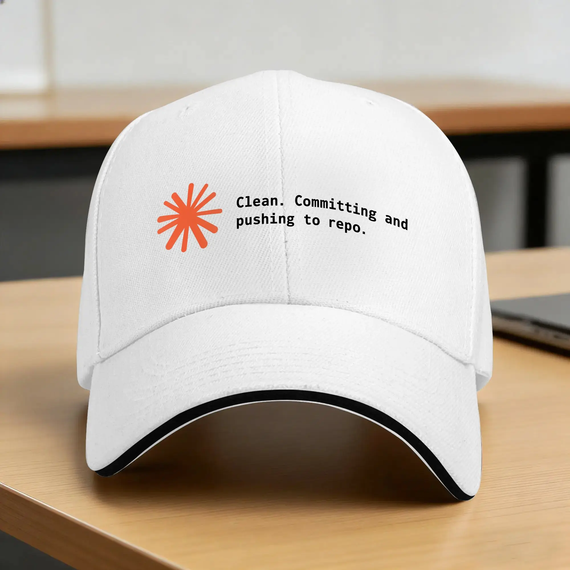 Clean Committing And Pushing To Repo Orange Star Dev Print Claude Sun Baseball Cap Summer Women Men Trucker Hat Baseball Caps