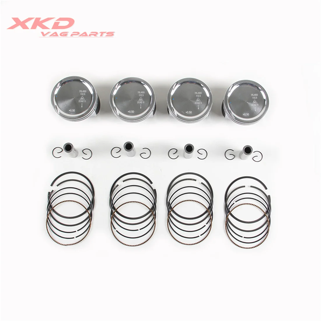 4Pcs Piston Ring Assembly Oversize 0.5MM Fit For VW Skoda Seat 1.6L Gasoline CFNA CFNB BTS  036 107 065 DB 036107065EM