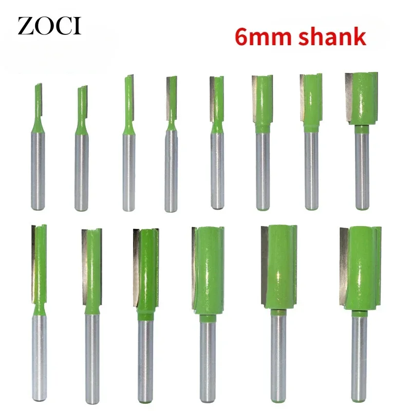 6mm Shank Straight Bit Woodworking Tools Router Bit Single Double Flute Tungsten Carbide Milling Cutter Router Bits for Wood