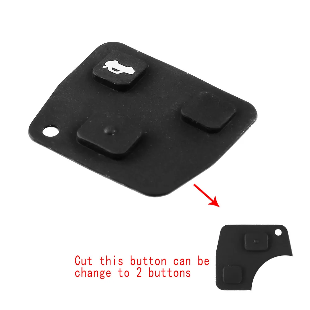 KEYYOU Replacement Remote Key Fob Repair Kit Switch Rubber Pad For Toyota RAV4 Corolla Camry Prado Black D05 2 Buttons