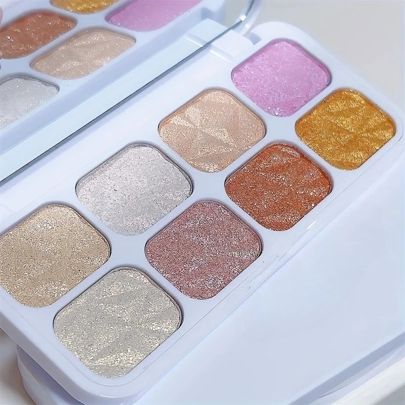 8-kleuren glitter oogschaduwpalet roze parelachtig oogschaduwpalet Koreaans charmant oogmake-uppalet Glanzende oogschaduw oogpigmenten