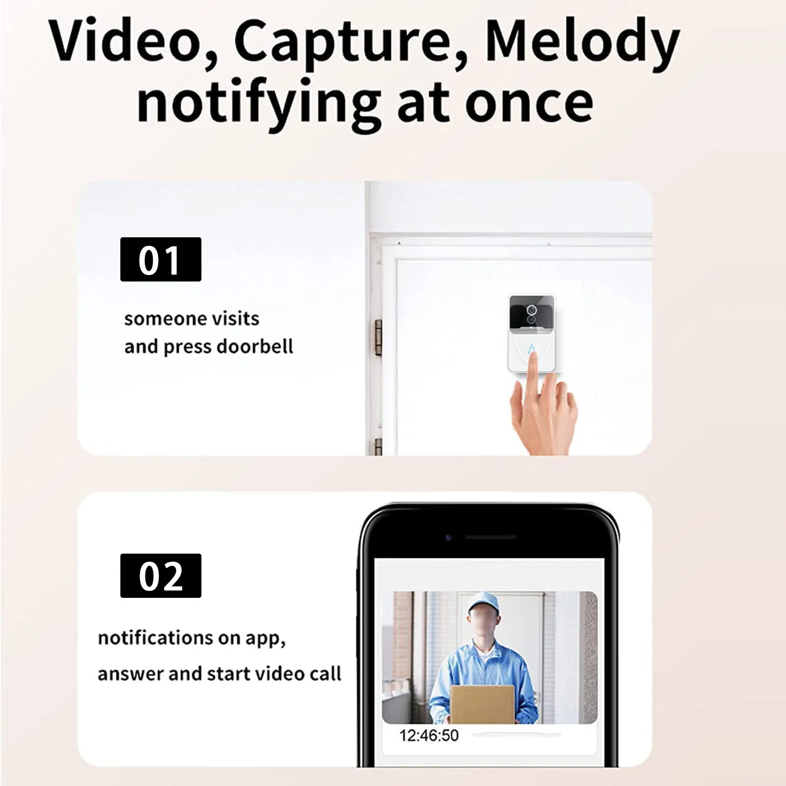 Wireless Remote Device for 1080P for Video Doorbell Camera Systems with 140 Degree Field of View and Two-Way Audio Functionality