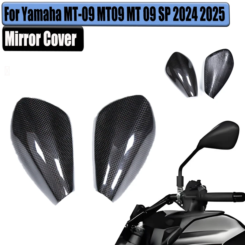 

For Yamaha MT09 MT-09 2024 2025 3k Dry Carbon Fiber Rear View Decorative Mirror Cover Fairing Part Kit Motorcycle Accessories
