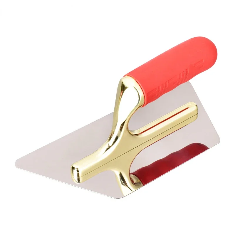 Stainless Steel Plaster Trowel Art Paint Plaster Bricklaying Trowel Tools Rubber Handle Skimming Trowel Wall Construction Tools