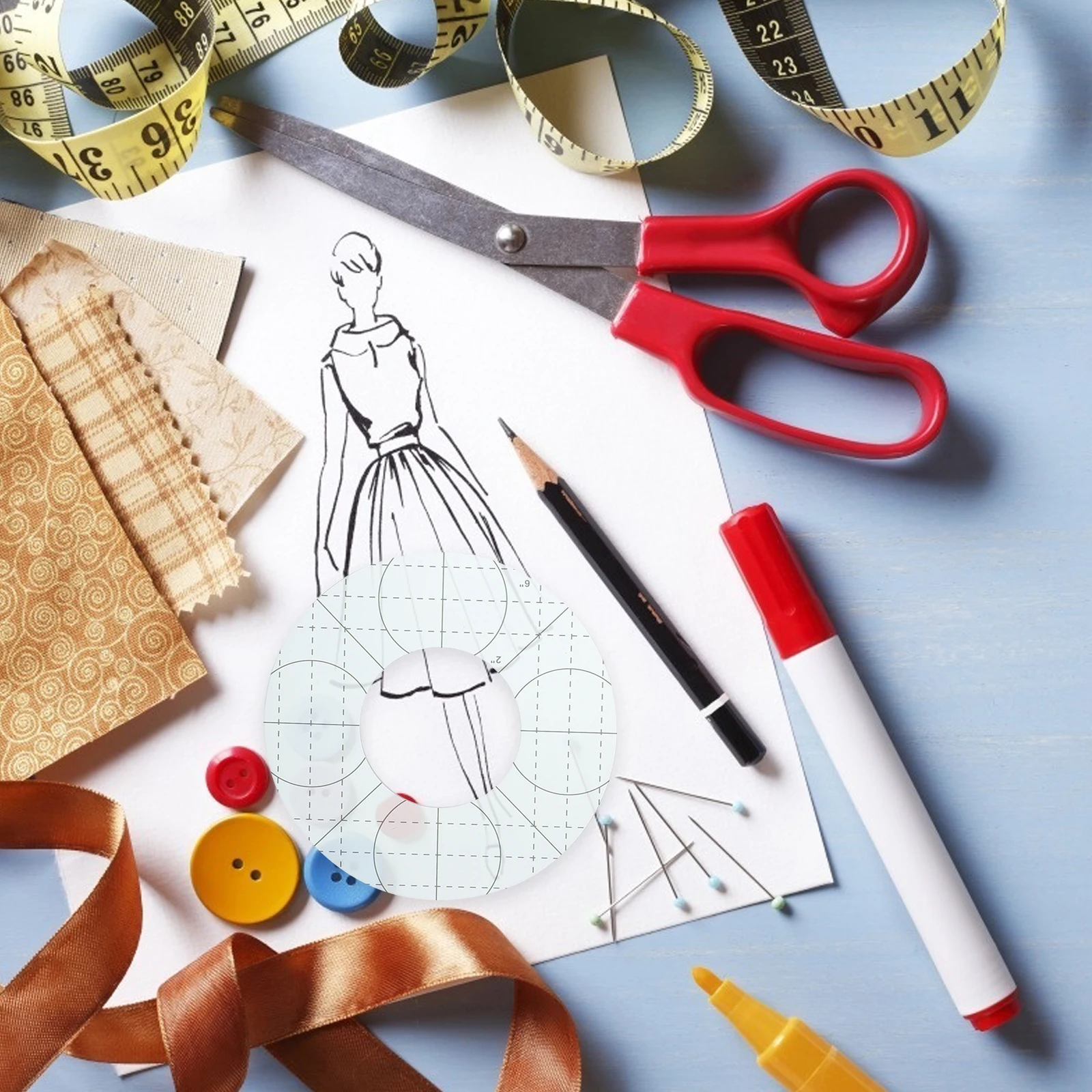 

5Pcs Quilting Ruler Non Slip Surface Good Craftsmanship Smooth Edges Friendly Hands Safer Use DIY Sewing Supplies