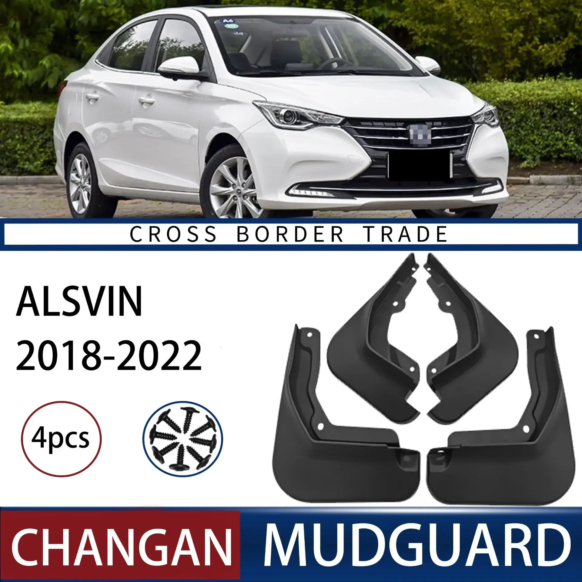 FOR Changan  Alsvin 2018-2022 Car Molded Mud Flaps Splash Guards Mudguards Front Rear Styling Front Rear Car Accessories