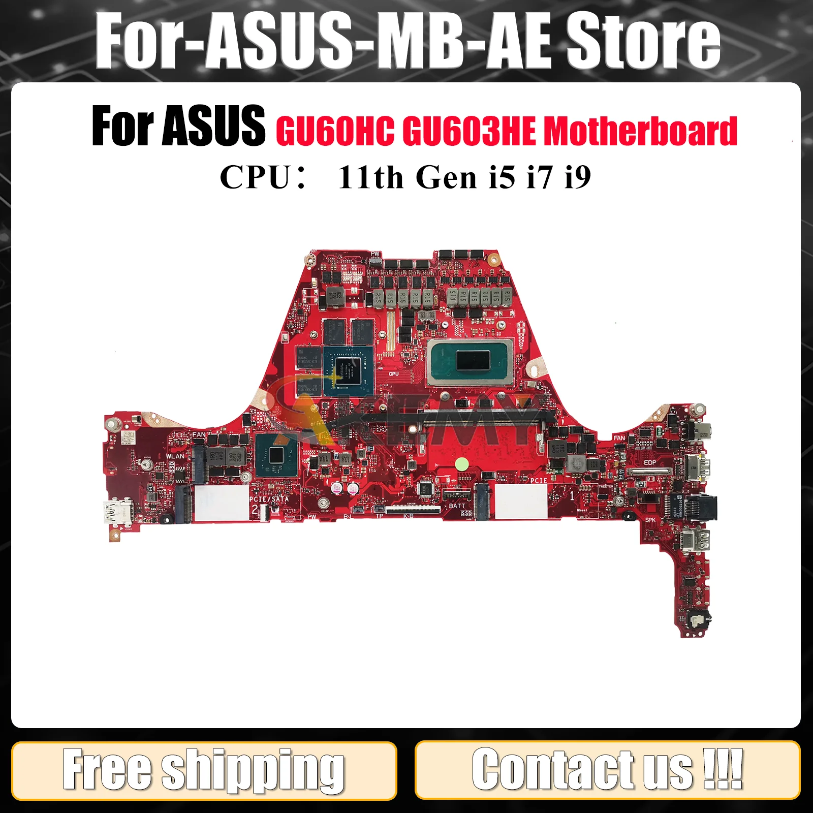 

Материнская плата GU603HE для ноутбука ASUS ROG Zephyrus M16 GU60HC GU603 GU603HE с 11-го поколения i5 i7 i9 100% тест, ОК, быстрая доставка