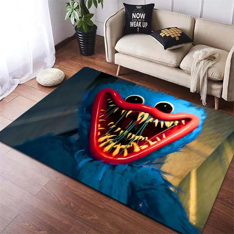 H-Huggy Wuggy Horror Game Character Area Rugs for Living Room Bedroom Decoration Rug Children Play Room Mats Anti-slip Carpets