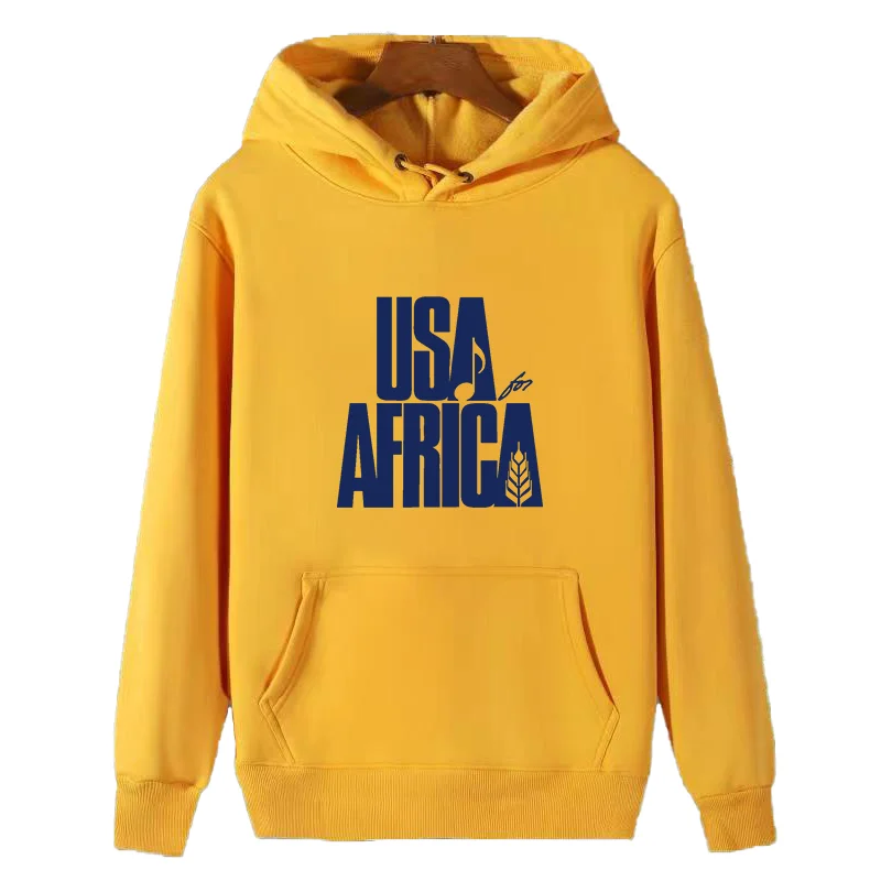 

We Are the World Anniversary USA for Africa United Artists fashion graphic Hooded sweatshirts winter thick sweater hoodie