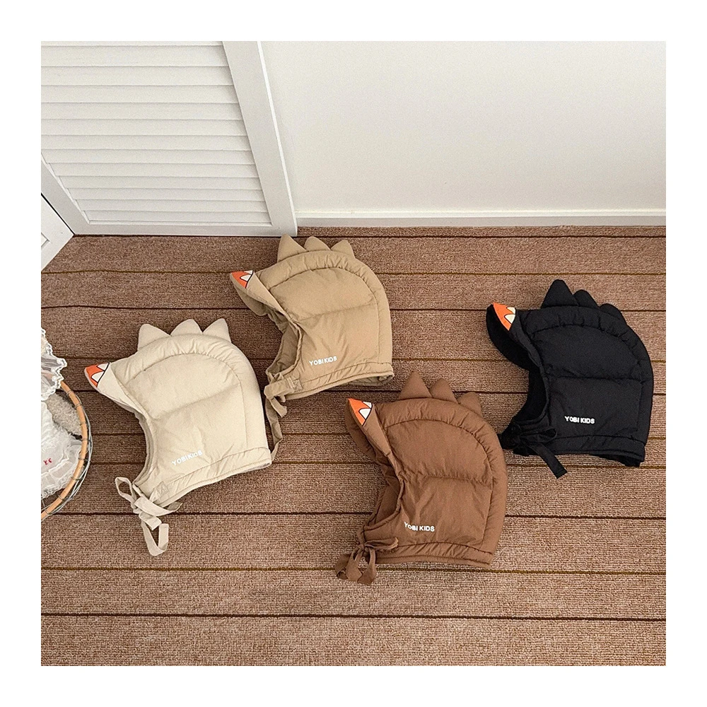 

MILANCEL New Winter Kids Ear Protection Hat 2-6T Cartoon Dinosaur Warm Baby Girls Cap Cute Windproof Children Hat