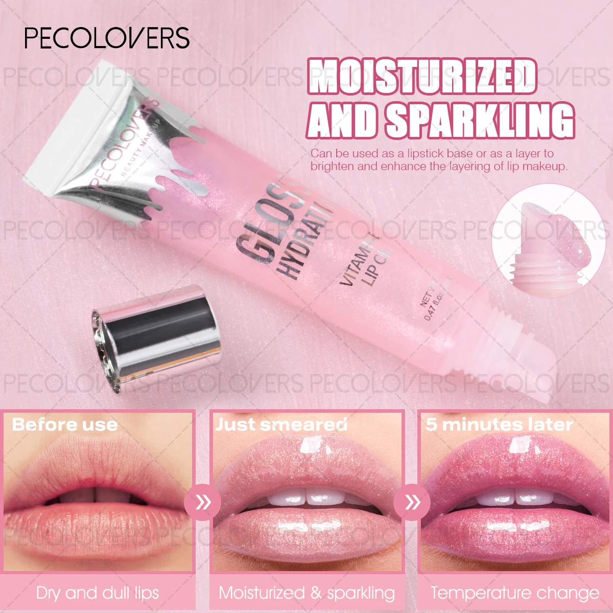 Ilumina el aceite de labios de gelatina hidratante de larga duración brillo no pegajoso esmalte de labios rojo Sexy regalo para el día de San Valentín de las mujeres
