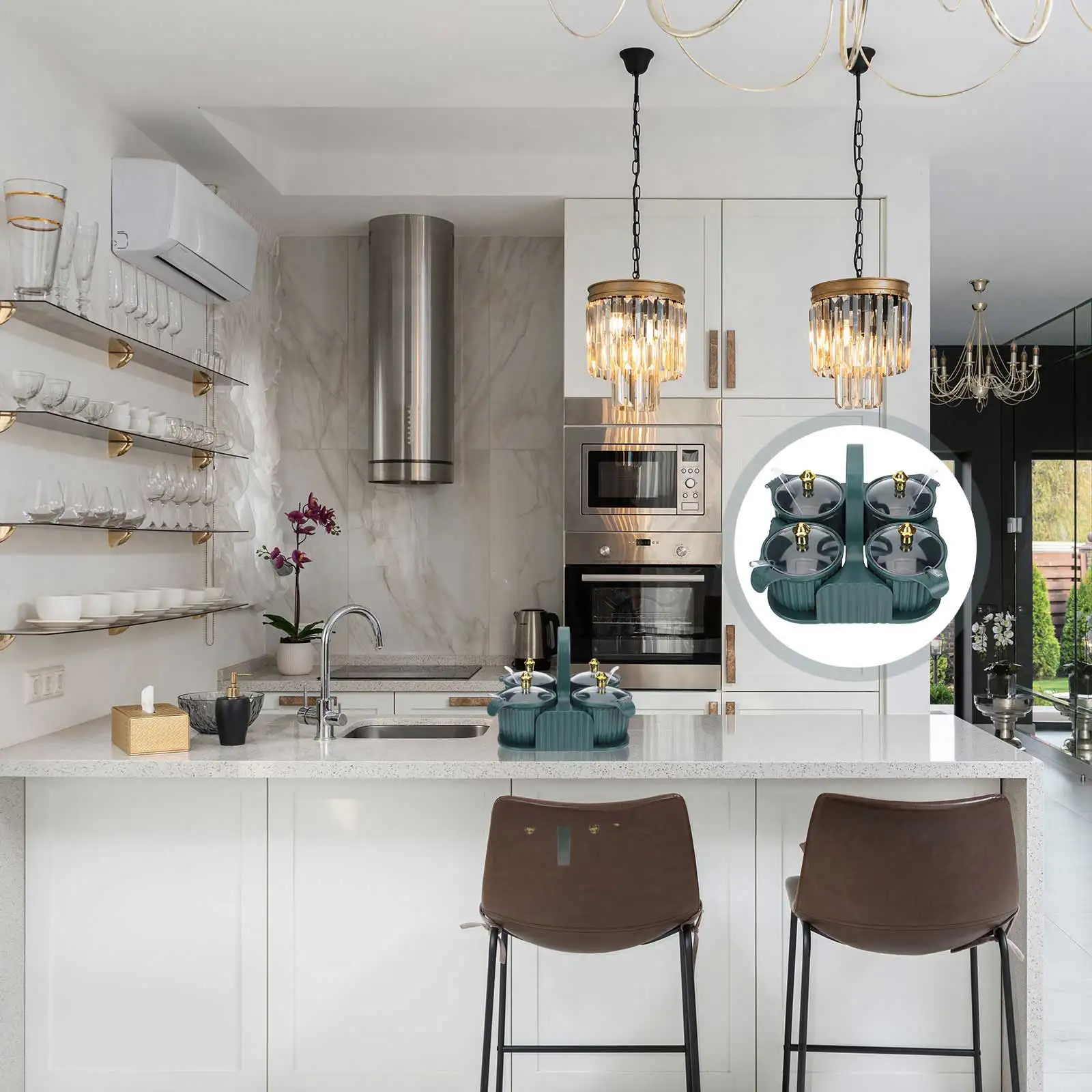 

1Set Plastic Spice Pot Modern Seasoning Holder Sturdy Hips Material Easy to Clean Great for Kitchen Organization Gift