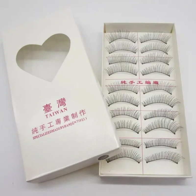 10Pairs Natural Cotton Stalk False Eyelashes Handmade Black Fake Eyelash Makeup Volume Full Strip Eye Lashes Eyelash Extensions