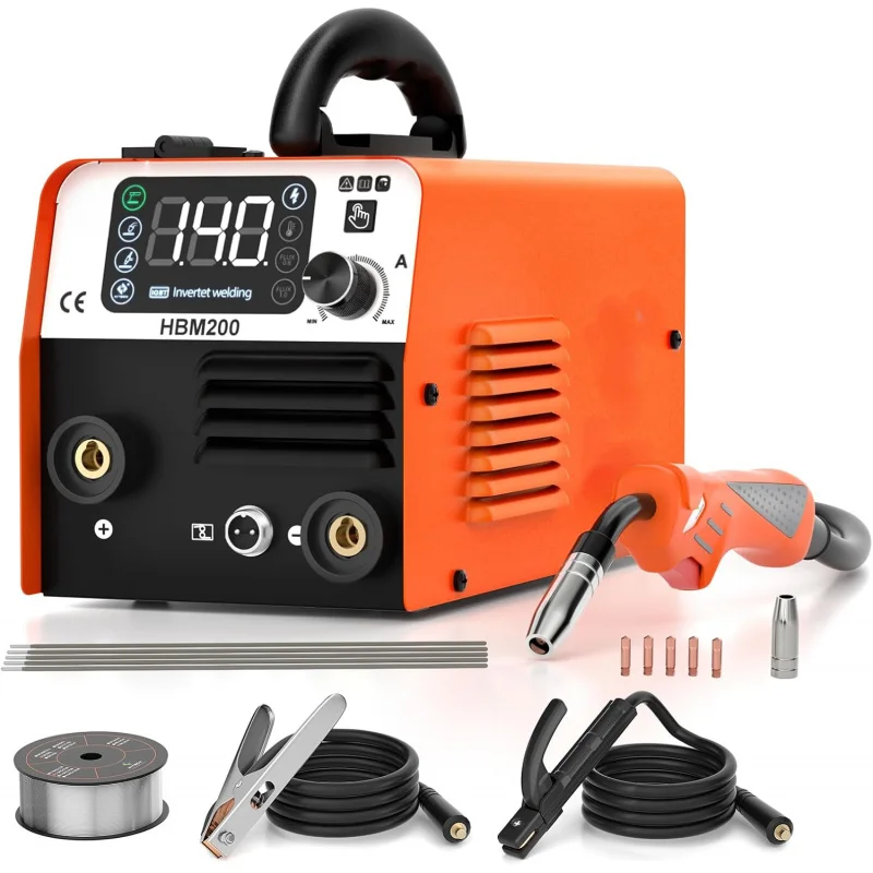 Flux Core Welder/Stick ARC/Lift TIG 3 In 1 Gasless MIG Welding Machine with Synergy Dual Voltage IGBT Inverter Welder