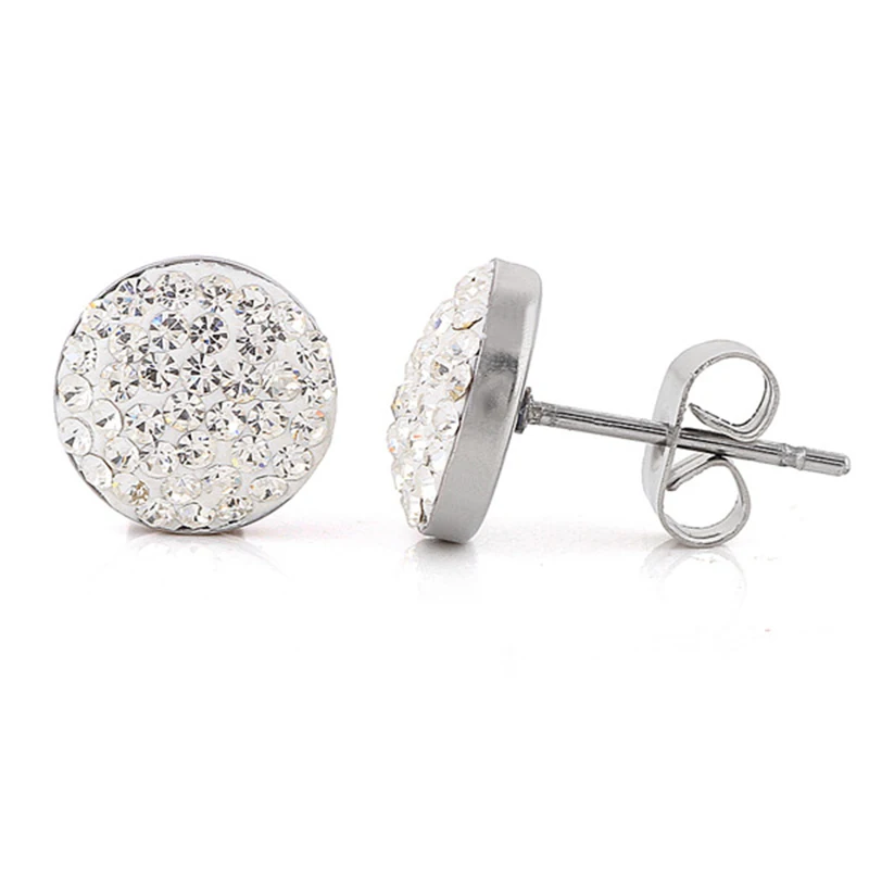 YQYSKO Christmas gift classic Genuine CZ Crystals Stud earrings,Gift to girlfriend 100% hand made