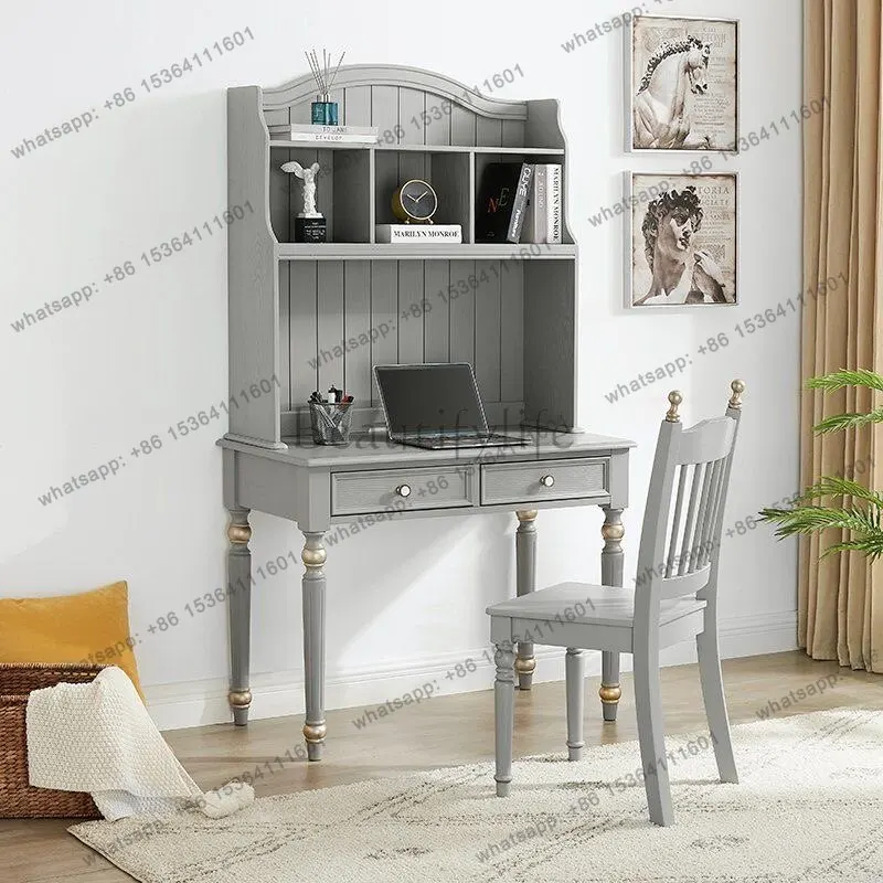 XX. American solid wood desk integrated household computer desk