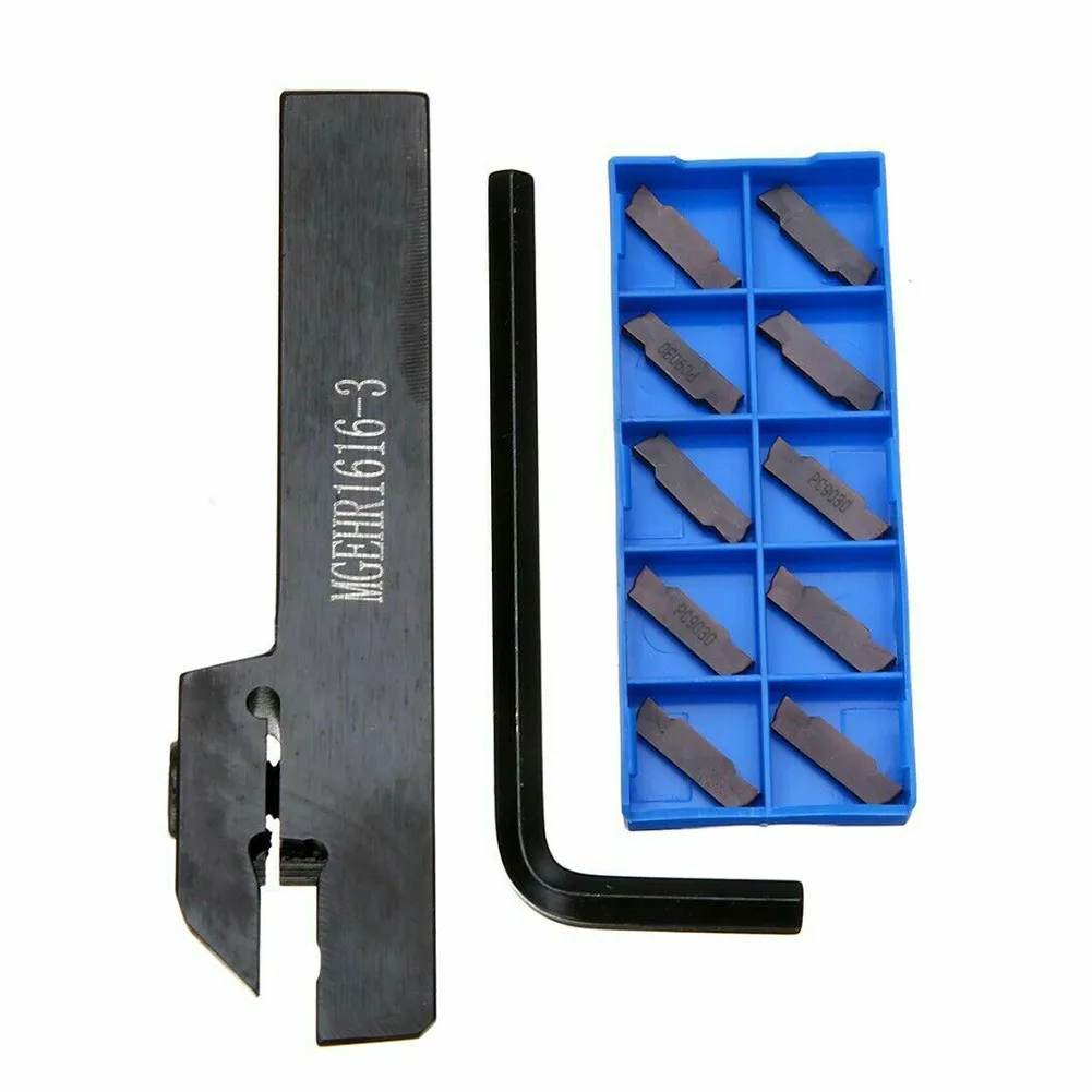 MGEHR1616-3 Supporto per tornio Barra di alesatura + 10 pezzi MGMN300 Set di inserti Portautensili per tornitura + Lama in metallo duro cementato Lavorazione CNC