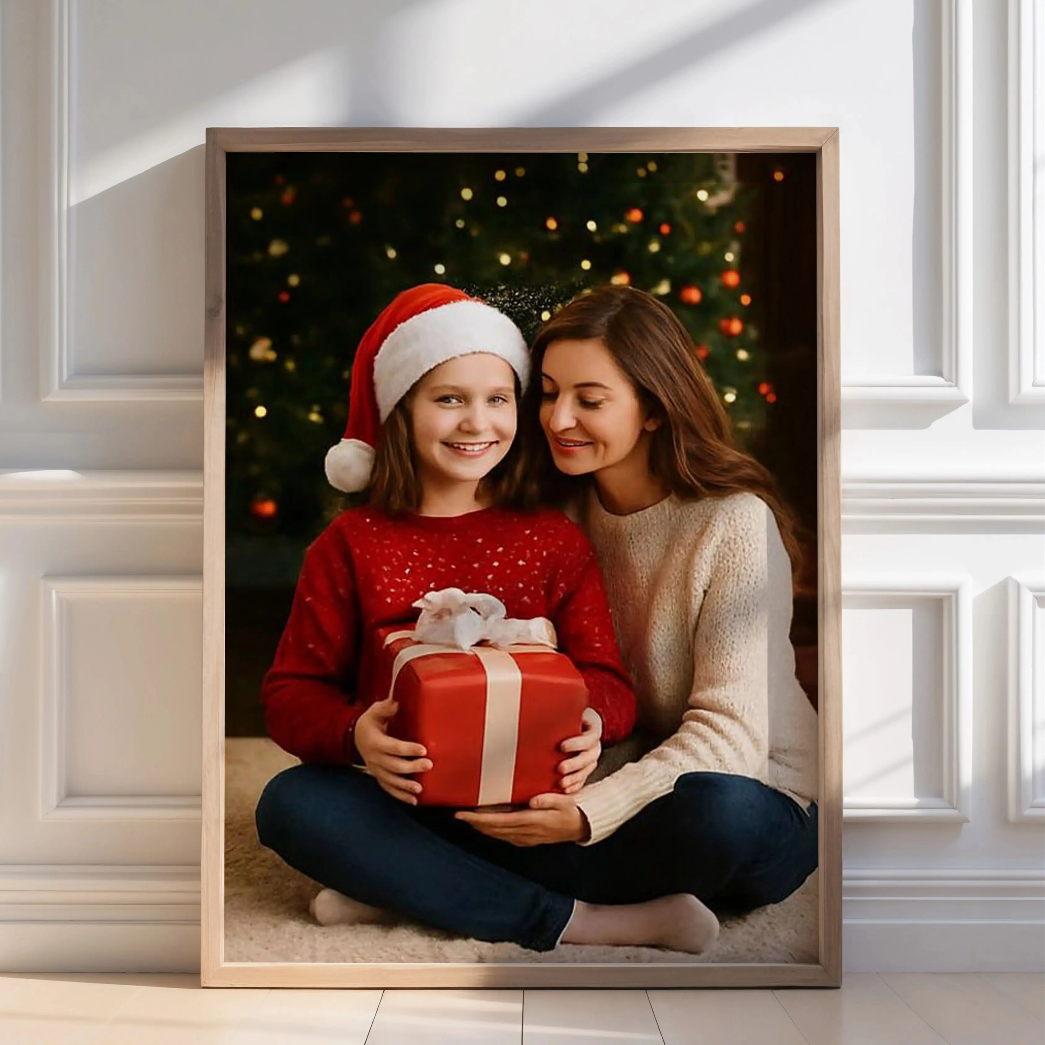 Custom Photo Canvas Unframed Fabric Poster for Family,Personalized Wall Art,Christmas Memory Gift,Festive Gallery Wall Decor