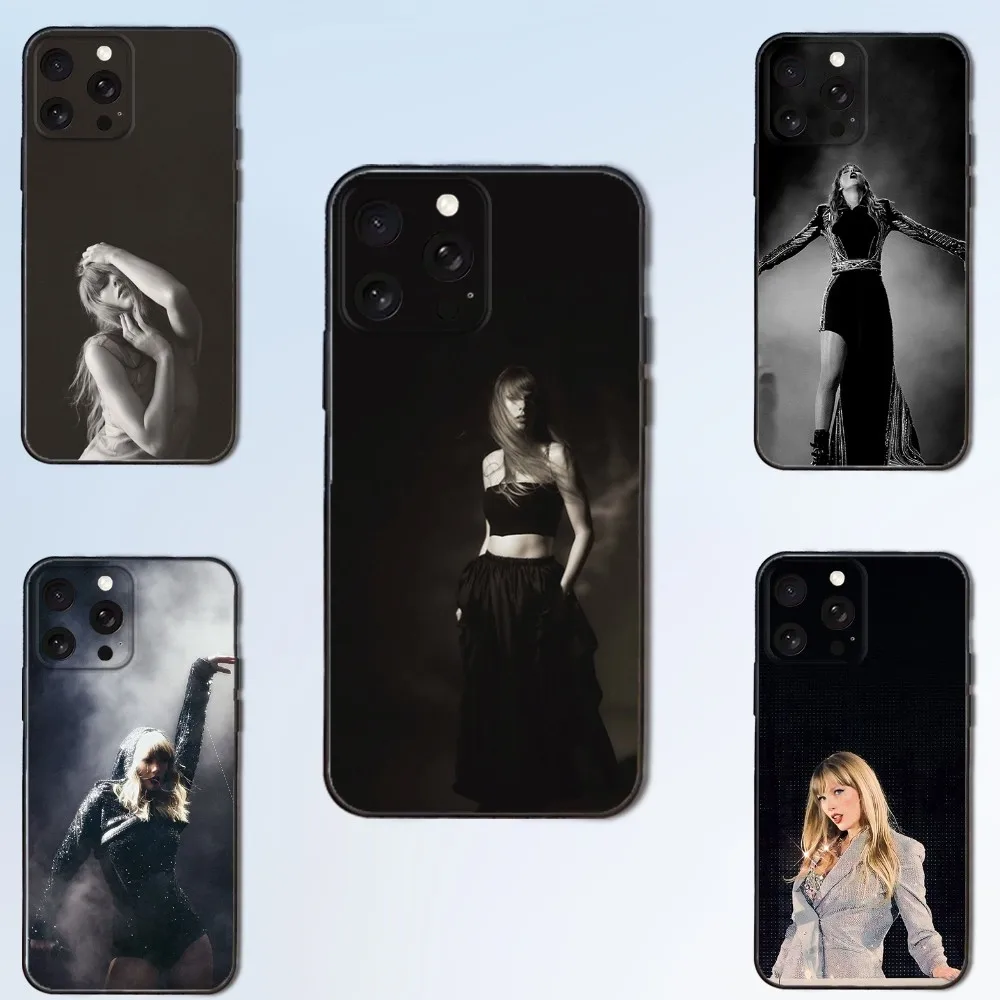 

T-TaylorS S-SwiftS Phone Case For iPhone16,15,14,13,12,11,Plus,Pro Max,XS,X,XR,SE,Mini,8,7 Soft Silicone Black Cover